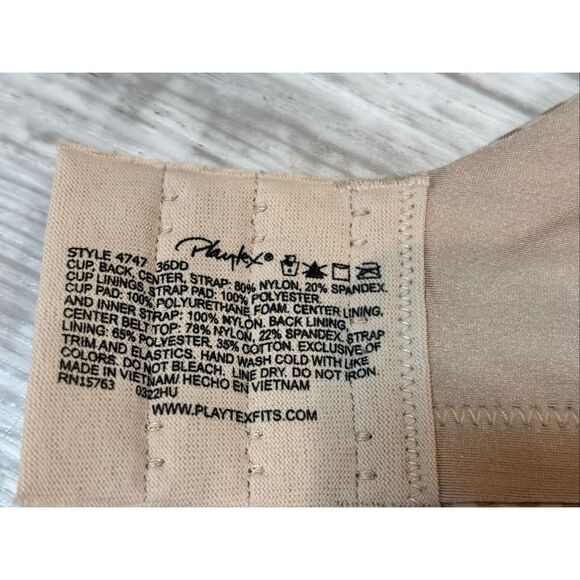 Playtex Secrets Perfectly Smooth Full-Coverage Underwire Bra Size 36DD - Picture 11 of 14